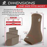 Sleeve Stars Ankle Brace for Women & Men, Achilles & Plantar Fasciitis Relief Compression Sleeve, Foot Brace with Ankle Support Strap, Heel Protector Wrap for Pain, Tendonitis & Sprain (Pair/Mocha Brown)