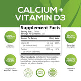 Calcium 1200 mg Plus Vitamin D3, Bone Health & Immune Support - Nature's Calcium Supplement with Extra Strength Vitamin D for Extra Strength Carbonate Absorption Dietary Supplement - 240 Tablets