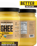 GOLDEN MONKEY Grass Fed Ghee Clarified Butter for Energy, Gut, and Immune Health Support – Organic Ghee Butter for Spread, Cooking, Baking, and Sauteing (8oz)