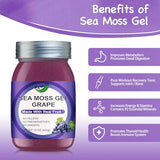Seamoss Raw Organic,Irish Sea Moss Gel-Immune Defense Thyroid Digestive Support-15OZ Seamoss Gel with Wildcrafted Sea Moss(Grape)