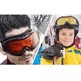 JULI Ski Goggle/Snow Snowboard Goggles for Men, Women & Youth - 100% UV Protection Anti-Fog Dual Lens(Black Frame+15% VLT Colorful Len)