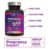Prenatal Multivitamin with Folic Acid & DHA, Prenatal Vitamins Supplement, Folate, Omega 3, Vitamins D3, B6, B12 & Iron, Women's Pregnancy Support Prenatal Vitamins, Non-GMO Gluten Free - 120 Softgels