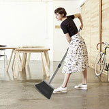 kelamayi Broom and Dustpan Set for Home, Office, Indoor&Outdoor Sweeping, Stand Up Broom and Dustpan (Black&Gray)