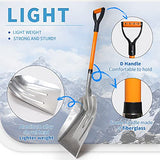 VNIMTI Aluminum Snow Shovel with D Handle Metal Snow Shovel for Driveway 45Inches 3.7 Pounds Transfer Shovel Shovel for Gardening, Orange