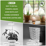 Juhefa Grow Light for Indoor Plants Growing, 6000K Full Spectrum Gooseneck Plant Lamp for Seedings Succulents Small Plants, Auto On/Off Timing & 5 Dimming, 2-Pack