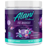 Alani Nu Pre Workout Powder Cosmic Stardust | Amino Energy Boost | Endurance Supplement | Sugar Free | 200mg Caffeine | L-Theanine, Beta-Alanine, Citrulline | 30 Servings