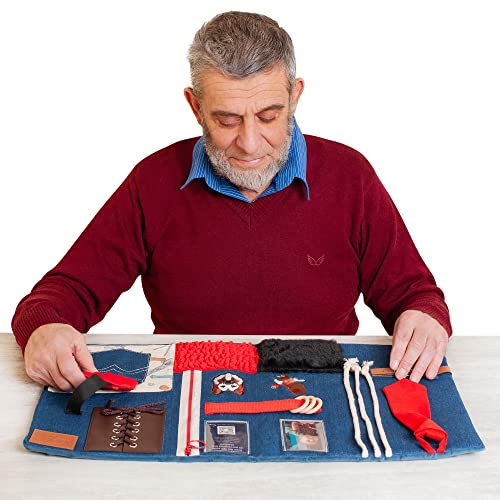 Fidget Blanket for Dementia | Calming & Comforting Dementia Activities for Seniors | Dementia Products for Elderly | Sensory Blanket | Helps with Alzheimer’s, Dementia, Asperger’s, Autism, Anxiety