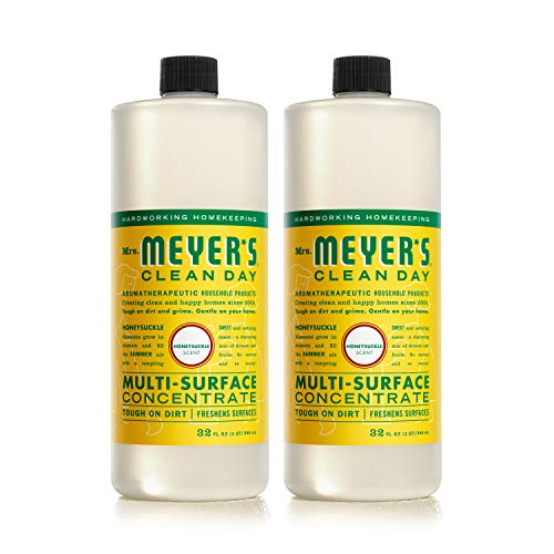 MRS. MEYER'S CLEAN DAY Multi-Surface Cleaner Concentrate, Use to Clean Floors, Tile, Counters, Honeysuckle, 32 Fl. Oz - Pack of 2