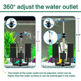 AQQA Aquarium Electric Power Sponge Filter,3W/5W Silence Submersible Foam Filter,Sponges Bio Ceramic Media Balls Double Filter for Saltwater Freshwater Fish Tank (L)