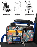 ISSYZONE Wheelchair Side Bag, Upgraded Walker Pouch Bag with Cup Holder, Wheelchair Armrest Accessories for Walker, Rollator, Electric Scooter Wheelchairs, Ideal Gift for Seniors, Green
