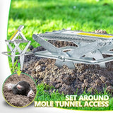 YardYield Mole Trap,Galvanized Steel Mole Scissor Trap,Reusable Mole Gopher Trap,Easy Set Quick Capture Gopher Trap for Lawns (Silver)