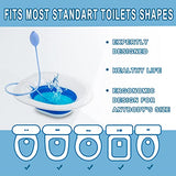 Nvxigac Sitz Bath for Toilet Seat, Sitz Bath for Hemorrhoids, Sitz Bath for Postpartum Care, Soothes Seat for Toilet, Wider Deeper Bowl, Collapsible Sitz Basin with Flusher, Fits Universal Toilet