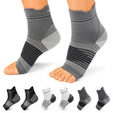 Plantar Fasciitis Sock (6 Pairs) for Men and Women, Compression Foot Sleeves with Arch and Ankle Support (Black, Gray, White, Small)