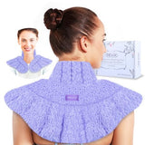 REVIX Microwave Heating Pad for Neck and Shoulders Back Pain Relief, Microwavable Heated Neck Wrap Warmer with Moist Heat, Lavender Aromatherapy Hot and Cold Pack, Gifts