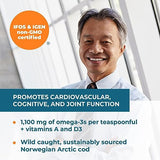 Carlson - Cod Liver Oil, 1100 mg Omega-3s, Plus Vitamins A and D3, Wild Caught Norwegian Arctic Cod Liver Oil, Sustainably Sourced Nordic Fish Oil Liquid, Green Apple, 250 mL (8.4 Fl Oz)