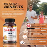Organic Maca Root Black, Red, Yellow 17,700mg with Ginseng, Ashwagandha, Fenugreek - Best Supplement for Stamina, Natural Energizer *USA Made & Tested* (150 Count (Pack of 1))