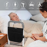 Panta Bed Rails for Elderly Adults, Adjustable Bed Assist Bar for Seniors, Medical Bed Safety Rail with Storage Bag and Fixing Strap, Portable Bed Cane Fit King, Queen, Full, Twin, Medium, Grey