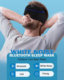 LC-dolida Sleep Headphones, White Noise Bluetooth Sleep Mask Wireless Silk Eye Mask with Timing, Sleep Mask with Bluetooth Headphones for Side Sleepers Travel Yoga, Cool Gifts for Men Women