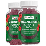 Magnesium Citrate Gummies by YumVs | 900mg Magnesium Citrate (102mg of Elemental Magnesium) | Highly Absorbable Citrate | Supports Nerve, Enzyme & Muscle Function for Adults | 90 Count (Pack of 2)