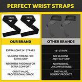 Heavy Duty Wrist Wraps and Lifting Straps - 21" Wrist Wraps for Weightlifting Men and 24" Wrist Straps for Weightlifting with Silicone Grip and Padding - Weight Lifting Wrist Wraps and Deadlift Straps