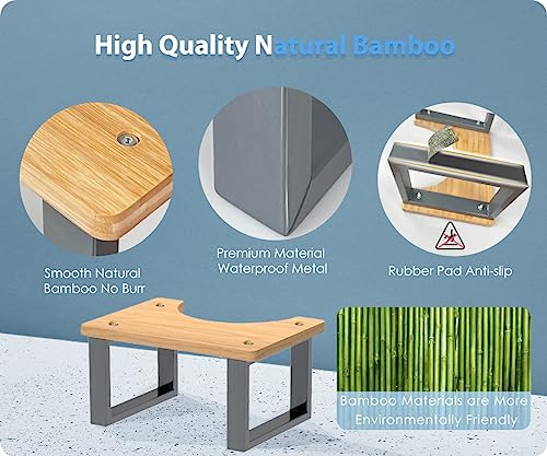 Ergonomic Bathroom Toilet Stool for Healthier Bowel Movements -Easy-to-Use Poop Stool Improves Digestion and Reduces Constipation Comfort Suitable for Adults & Kids Compatible for squatty Potty(Black)