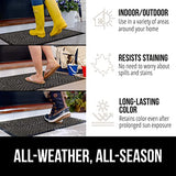 Gorilla Grip 100% Waterproof All-Season WeatherMax Doormat, 23x35, Durable Natural Rubber, Stain and Fade Resistant, Low Profile, Indoor Outdoor Door Mats, Easy Clean Patio Entrance Mat, Gray Diamond