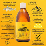 On Target Living Alaskan Cod Liver Oil Organic Lemon Flavor 16.67 oz | Line Caught in The USA | Naturally Occurring Vitamin D | Rich in Omega 3 DHA/EPA | Non-GMO Project Certified |