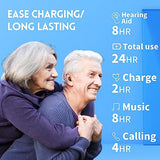 Hearing Aids for Seniors Rechargeable with Noise Canceling，16-Channel Digital Bluetooth Hearing Amplifier, No Squealing Hearing Aids Designed for People with Mild to Moderate Hearing Loss