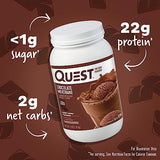 Quest Nutrition Chocolate Milkshake Protein Powder; 22g Protein; 1g Sugar; Low Carb; Gluten Free; 1.6 Pound; 45 Servings