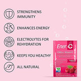 Ener-C Raspberry Multivitamin Drink Mix, 1000mg Vitamin C, Non-GMO, Vegan, Real Fruit Juice Powders, Natural Immunity Support, Electrolytes, Gluten Free, 30 Count (Pack of 1)