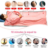 Surnuo Larger Size Sauna Blanket for Detox- Far Infrared (FIR) Sauna Blanket, Sweating Sauna Bed Body Heating with Sleeves for Stress Pain Relief Health Pink