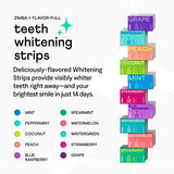 Zimba Peppermint Flavored Teeth Whitening Strips | Vegan, Enamel Safe Hydrogen Peroxide Teeth Whitener for Coffee, Wine, Tobacco, and Other Stains | 14 Day Treatment | Peppermint
