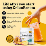 ColonBroom Psyllium Husk Powder Colon Cleanser (Tropical Fruits) - Vegan, Gluten Free Fiber Supplement - Safe Colon Cleanse for Bloating Relief & Gut Health (60 Servings)