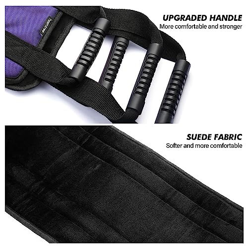 Transfer Nursing Sling for Patient,49.5'' Non-Slip Gait Belt with Padded Handles,Gait Belts Transfer Belts for Seniors,Mobility Standing and Lifting Aid for Disabled, Elderly, Injured Pet (Purple)