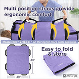 ZHEEYI Multipurpose 48" x 40" Positioning Bed Pad with Reinforced Handles - Reusable & Washable Patient Sheet for Turning, Lifting & Repositioning - Double-Sided Nylon Fabric, Purple