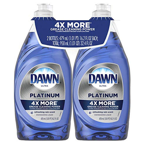 Dawn Platinum Dishwashing Liquid, Refreshing Rain, 16.2 Fl Oz (Pack of 2)