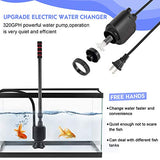 AQQA Aquarium Gravel Cleaner Kit,6 in 1 Electric Fish Tank Vacuum Cleaning Tools Water Changer,Multifunction Wash Sand Filter Water Circulation 110V 60Hz/ 20W 320GPH