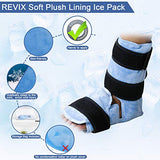 REVIX Ankle Ice Pack Wrap for Foot Pain Relief and Feet Injuries, Reusable Gel Ice Cold Packs for Achilles Tendonitis, Plantar Fasciitis, Sprained Ankles and Heels