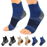 Plantar Fasciitis Sock (6 Pairs) for Men and Women, Compression Foot Sleeves with Arch and Ankle Support (Black, Nude, Navy, Large)