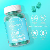 SugarBear Vitamins (Beauty Bears) Vegan Hair Gummy with Biotin, Vitamin D, Folic Acid + Women's Multivitamins for Skin & Nails + Gift
