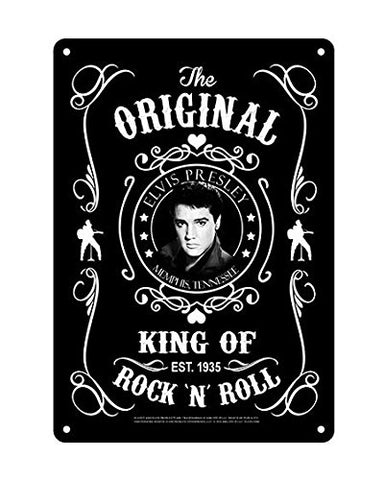 Moptrek ucts Elvis Presley 8x11.5 Tin Sign Black & White Established