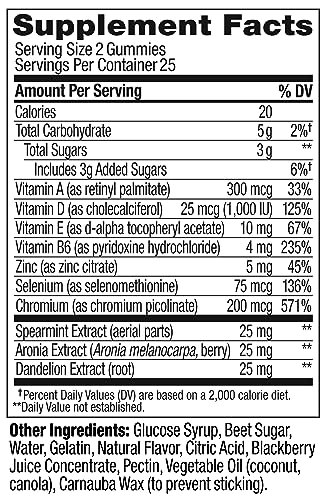 OLLY Flawless Complexion Gummy, Clear and Healthy Skin Support, Vitamins E, A, Zinc, Chewable Supplement, Berry - 50 Count (Pack of 1)