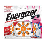 Energizer Hearing Aid Batteries Size 13, Orange Tab, 24 Pack