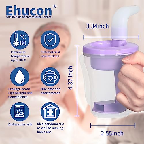 Ehucon Dysphagia Regulating Drinking Cup for Swallowing and Disorders People,Dispenses 5cc or 10cc of Liquid Each Time,No Thickener is Used.Helps to Prevent Choking When A Person Suffers Dysphagia