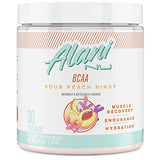 Alani Nu BCAA SOUR PEACH RING | Branch Chain Essential Amino Acids | 2:1:1 Formula | Supplement Powder | Muscle Recovery Vitamins for Post-Workout | 30 Servings