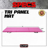 CAP Barbell All Purpose Folding Anti Tear Exercise Training Aerobic Fitness Gym & Gymnastics Balance Mat. 72"L x 24"W x 2"Thick. PINK