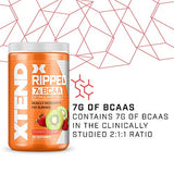 XTEND Ripped BCAA Powder Strawberry Kiwi | Cutting Formula + Sugar Free Post Workout Muscle Recovery Drink with Amino Acids | 7g BCAAs for Men & Women | 30 Servings