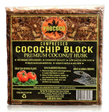 Prococo Compressed Coconut Husk Coco Coir Chips Natural Cocochip Block Great for Reptile Bedding Substrate, Mulch for Landscaping, Garden, Plant Soil Mixes 10 lbs