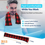 SunnyBay Microwave Heating Pad, Microwavable Moist Heated Neck and Shoulder Wrap, Versatile Weighted Beanbag Cold Pack or Warm Compress for Pain Relief, 26x5 Inches, Buffalo