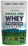 Opportuniteas Grass Fed Whey Protein Powder Isolate - Unflavored - Low Carb Keto & Paleo Diet Friendly - Pure Grass-Fed Protein for Shakes, Smoothies, Drinks & Recipes- Non GMO & Gluten Free - 1 Pound